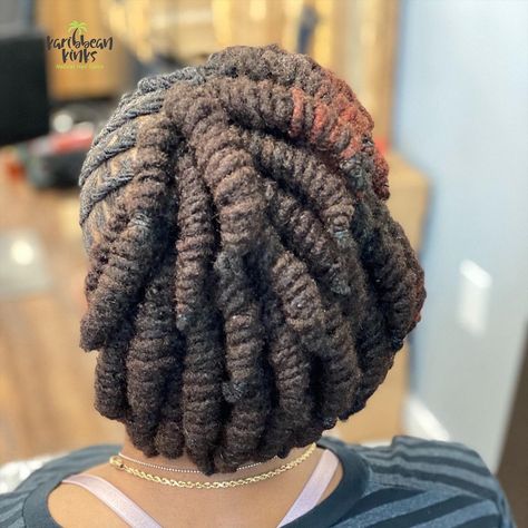 FUN FACT: her hair is waist length, the style she has in is called LOC KNOTS , and with that it’s done by wrapping her own locs around… | Instagram Loc Knots Styles Long, Female Dreadlocks, Loc Knots, Afro Hair Inspiration, Female Dreadlocks Styles, Long Loc Styles, Dreadlocks Styles, Short Dreadlocks Styles, Natural Hair Salon