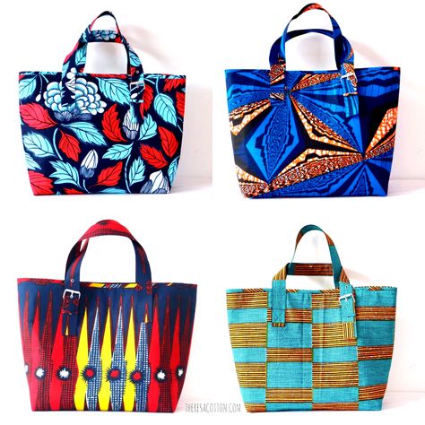 African Print bags. #bags #africanprint Ankara Styles For Women, Ankara Bags, Canvas Bag Design, African Bag, Tote Bag Tutorial, African Accessories, Afrikaanse Mode, African Textiles, African Print Fabric