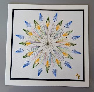 ASSOCIATION MARIEPASSION: UNE CARTE MANDALA /BRODERIE Embroidery Cards Pattern, Embroidery Cards, Stitching Cards, Paper Embroidery, Card Patterns, Free Pattern, Stitching, Scrapbooking, Embroidery