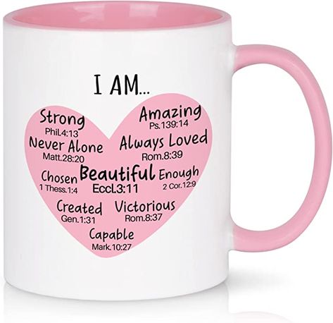 Self Love Gifts, Mugs Ideas, Christian Quotes Wallpaper, Gifts Wrapping, Faith Encouragement, Christian Gifts For Women, Gifts Wrapping Diy, Serve God, Cup Designs