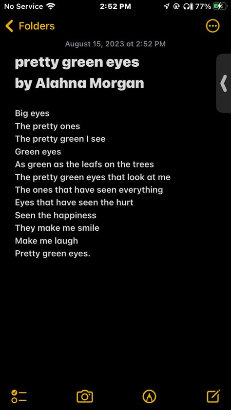 A poem apout being lost in his eyes His Eyes Quotes Lost In, Green Eyes Poems, Poems About Green Eyes, Green Eyes Poetry, Green Eye Quotes, His Green Eyes, Dark Green Academia, Pretty Green Eyes, Pretty Poems