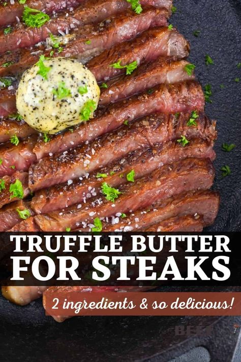 Butter Recipe For Steak, Butter Steak Recipe, Truffle Butter Recipe, Butter For Steak, Black Truffle Recipe, Black Truffle Butter, Recipe For Steak, Truffle Oil Recipes, Lamb Roast Recipe