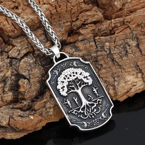 Nordic Necklace, Mjolnir Necklace, Rune Necklace, Norse Necklace, Celtic Wolf, Mjolnir Pendant, Men Pendant, World Tree, Vikings Gifts