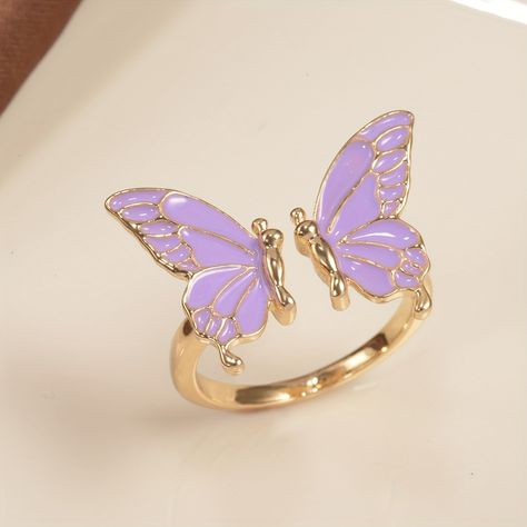 Faster shipping. Better service Neck Pieces Jewelry, Purple Accessories, Pretty Jewelry Necklaces, Purple Jewelry, Jewelry Accessories Ideas, Girly Accessories, Butterfly Ring, Fancy Jewellery, Jewelry Lookbook