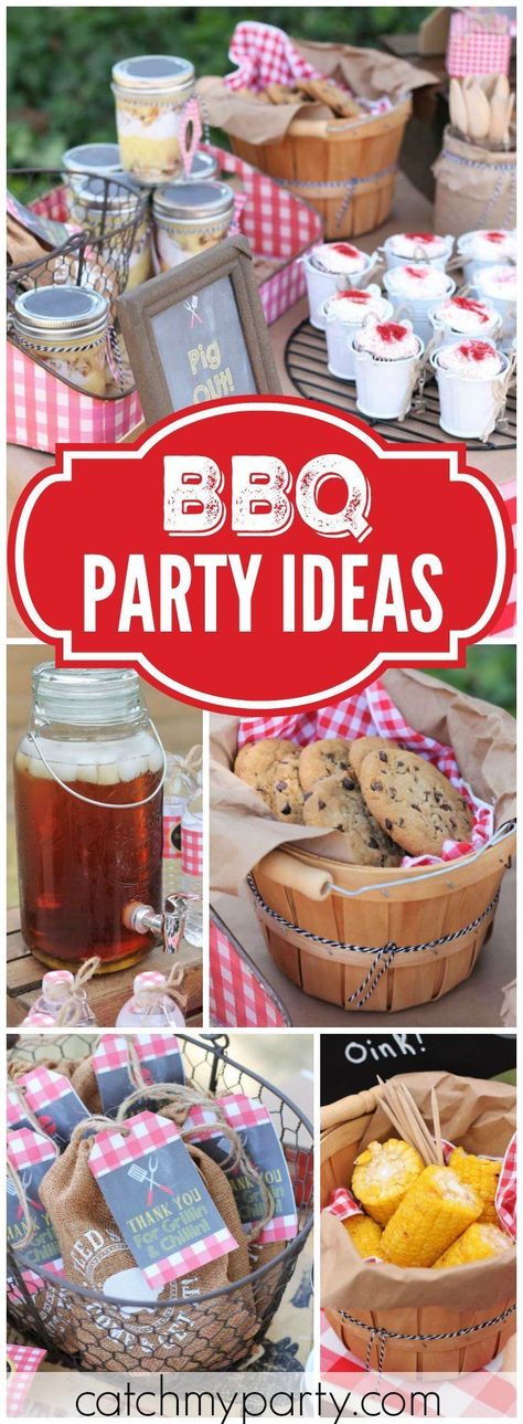 Bbq Picnic Birthday Party, Bbq Food Party Ideas, Summer Bbq Theme Party, Birthday Cookout Ideas Backyard Parties, Bbq Theme Party Decorations, Bbq Decorations Backyard, Cookout Theme Party, I Do Bbq Decorations, Bbq Party Decor