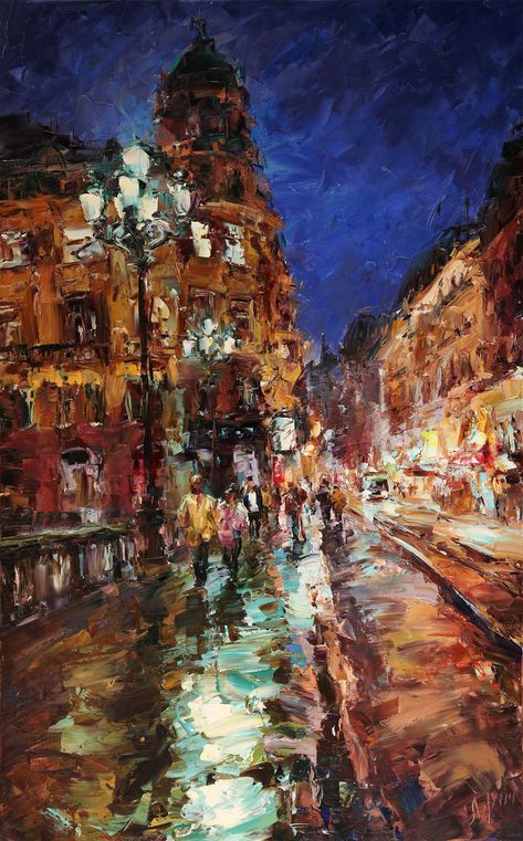 Famous Art Paintings, Architectural Art, Rennaissance Art, City Painting, Impressionism Art, Oil On Canvas Painting, Wow Art, A Level Art, Impressionist Art