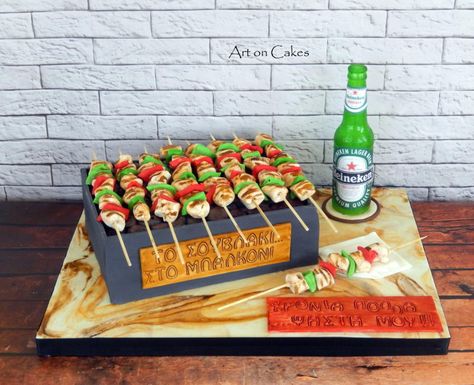 Barbeque Cake Ideas, 40th Birthday Party Themes, Artistic Cake, Bbq Cake, Pav Recipe, Adult Birthday Cakes, Cakes For Men, Just Cakes, 40th Birthday Parties