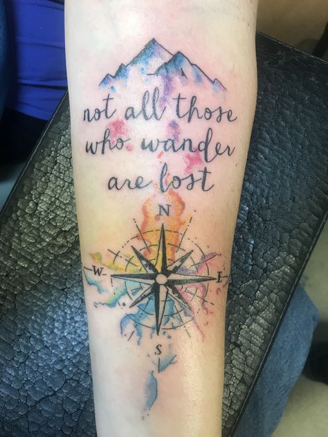 Compass Tattoo Shoulder Women, Watercolour Compass Tattoo, Watercolor Compass Tattoo For Women, Watercolor Travel Tattoo, Travel Sleeve Tattoo Women, Compass Tattoo Design Woman, Watercolour Tattoo For Women, Compass Tattoo Ideas For Women, Hiking Tattoos