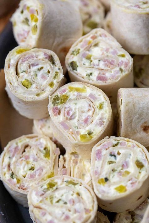 Pickle Pinwheels, Rollups Appetizers, Pinwheel Appetizers Cream Cheese, Ham And Pickle, Ham Pinwheels, Tortilla Pinwheels Recipe, Pickle Roll Ups, Ham Roll Ups, Ham And Cheese Roll Ups