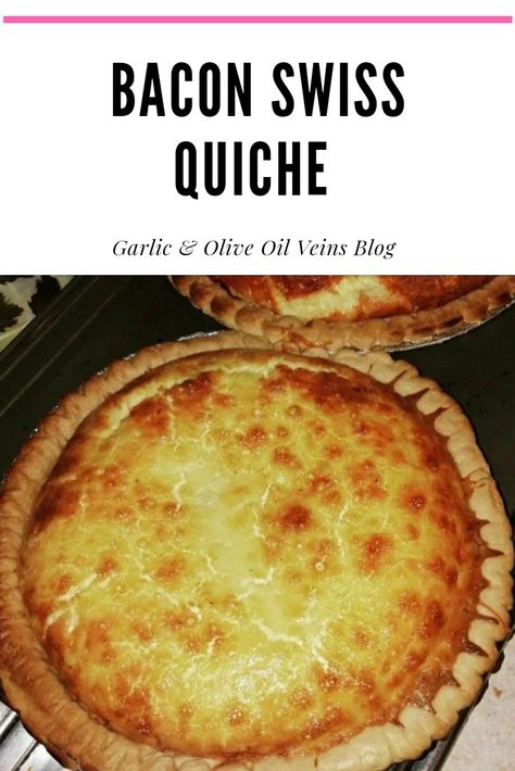 Quiche With Swiss Cheese, Swiss Cheese And Bacon Quiche, Bacon And Swiss Quiche, Bacon Swiss Quiche, Swiss Cheese Quiche Recipe, Make Ahead Bacon, Swiss Cheese Quiche, Swiss Quiche, Brunch Treats