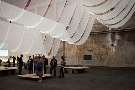 Installation Architecture, Eth Zurich, Curtain Installation, Curtain Store, Museum Exhibition Design, Joinery Details, Fabric Canopy, Space Frame, Ceiling Installation