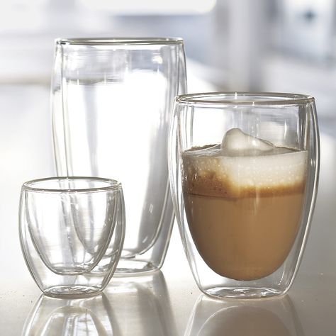 Keep the perfect coffee mug or teacup on hand. Shop the complete collection at crateandbarrel.com and discover high-quality cups and mugs in the latest shapes, sizes and styles. Double Wall Glass, Glasses Drinking, Stained Glass Designs, Espresso Cups, Thermal Insulation, Drinking Glass, Glass Tumbler, Kitchen Stuff, Cups And Mugs