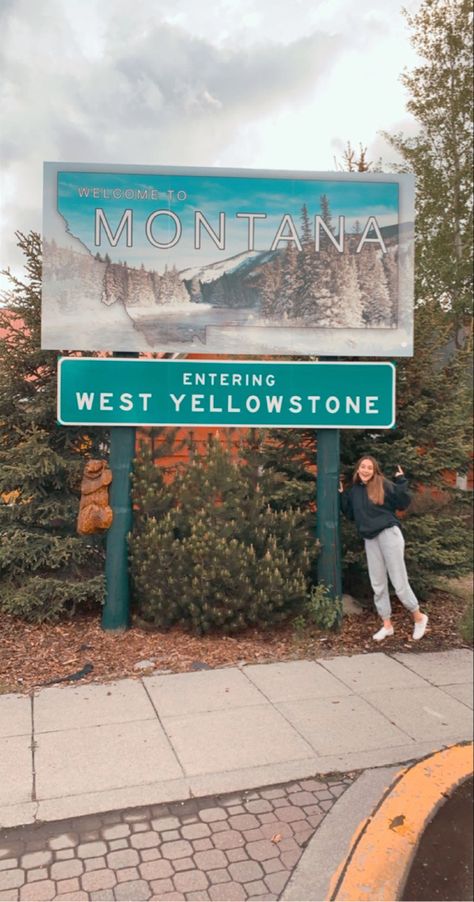 Montana Sign, Montana Aesthetic, Ranch Montana, Montana Ranch, Dream Future, West Yellowstone, State Signs, Travel Aesthetic, Cute Photos