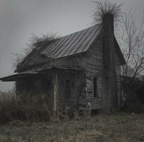 Creepy Farmhouse Aesthetic, Abandoned Cabin Aesthetic, Shed Aesthetic Dark, Poor House Aesthetic, Abandoned Houses Interior, Louisiana Gothic, Anglo Gothic, Abandoned Shed, Dusty House