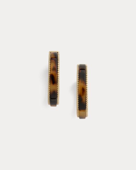 Gold-Plated Tortoiseshell Hoop Earrings Women Accessories Jewelry, Tortoise Shell, Jewelry Accessories, Gold Plate, Hoop Earrings, Ralph Lauren, Plating, Women Accessories, Gold