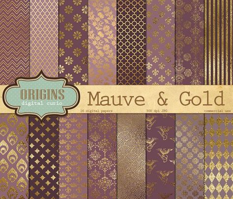 Mauve and Gold Digital Paper by Origins Digital Curio on @creativemarket Seeds Color Palette, Digital Curio, Scrapbook Sheets, Digital Paper Freebie, Gold Foil Background, Gold Digital Paper, Scrapbook Patterns, Digital Paper Free, Paper Backgrounds