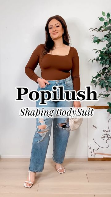 Charu | Style & Outfit Inspo✨ on Instagram: "What’s better than a bodysuit? A built in bodysuit with shape-wear and cups to support and sculpt your curves! I’m wearing the Contour Long Sleeve Square Neck Bodysuit @popilush #gifted On sale right now! Comes in 2 colors in sizes from S-3XL. Use my code: CHARU15 (save 15% off at checkout). This ultra-versatile long-sleeve bodysuit is simultaneously tight-fitting, functional, and stylish. It can be a great layered piece or worn as is with jean Bodysuit Outfit, Rhubarb Pie, Square Neck Bodysuit, Body Suit Outfits, Spring Fashion Outfits, Women's Shapewear, Rhubarb, Long Sleeve Bodysuit, Shapewear