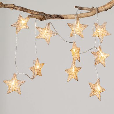 Search Led Garland, Artificial Christmas Garland, Warm White Led Lights, Artificial Garland, Can Light, Star Garland, Led Decor, White Lights, Light Garland