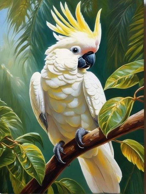 Cockatoo Illustration, Cockatoo Painting, Cockatoo Art, Beautiful Parrots, Cockatoo Bird, Australian Parrots, Parrot Art, Parrot Painting, Parrots Art