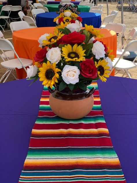 Mexico Centerpieces, Mexican Theme Party Decorations For Men, Quince Decorations Mexican, Mexican Theme Centerpieces Ideas, Charro Centerpieces For Quince, Mexican Quinceanera Ideas Decoration, Mexican Centerpieces, Mexican Centerpiece Ideas, Mexican Wedding Centerpieces