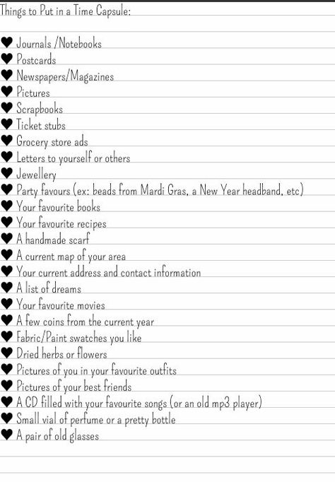 What to put in a time capsule, by me! Couple Time Capsule Ideas, Time Capsule Box Diy, Relationship Time Capsule Ideas, What To Put In Time Capsule, How To Make A Time Capsule Diy, Friends Time Capsule, Best Friend Time Capsule Ideas, New Year Time Capsule, Cute Time Capsule Ideas