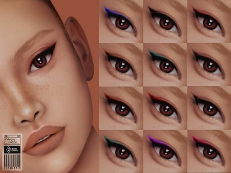 Sims 4cc Eyeliner, Sims Eyeliner, Sims 4 Eyeliner Cc Maxis Match, Ts4 Eyeliner, Sims 4 Cosmetics Cc, Sims 4 Cc Eye Makeup, Cc Face The Sims 4, Sims Cc Eyeliner, Eyeliner Cc Sims 4