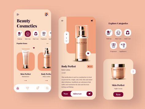 Beauty Design Graphic, Skincare App, Application Ui Design, Beauty Web, Mobil Design, Cosmetics Design, Makeup App, Beauty Apps, Ui Ux 디자인