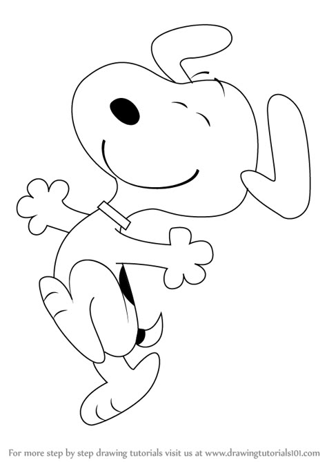 Learn How to Draw Snoopy from The Peanuts Movie (The Peanuts Movie) Step by Step : Drawing Tutorials How To Draw Snoopy, Draw Snoopy, Snoopy Xmas, Peanut Characters, Snoopy Coloring Pages, Snoopy Drawing, The Peanuts Movie, American Movie, Snoopy Party