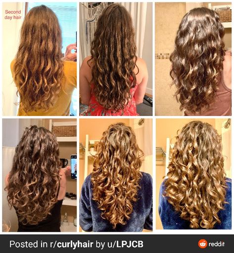 Long Layers 2c Hair, Perm 2023, 2c Curly Hair Haircuts, 2c Haircut, Middle Haircut, Curl Talk, Long Layered Curly Hair, Long Curly Haircuts, Wavy Hair Care