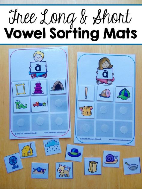 This short and long vowel activity is perfect for helping kids learn and distinguish different vowel sounds! Long Vowels Activities, Short And Long Vowels, Short Vowel Activities, The Measured Mom, Measured Mom, Vowel Activities, Sorting Mats, Short Vowel Sounds, Long Vowel