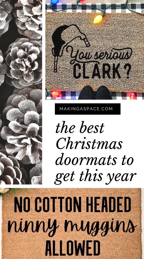 Christmas Vacation Doormat, Christmas Door Mat Ideas Diy, Christmas Doormats, Door Mat Diy, Cotton Headed Ninny Muggins, Christmas Doormat, 25 Days Of Christmas, Mickey Mouse Christmas, Disney Holiday