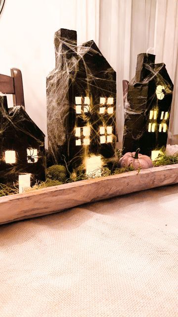 Cherie on Instagram: "Here is a very condensed tutorial of how to make these paper mache haunted houses. This isn’t for a beginner but it isn’t too difficult. You will need some patience but just think of all the possibilities. I see a gingerbread house in the future.🤔 I will try to create a highlight with more detailed instructions. Keep an eye on my stories for that. Would you try to make these? Tag me if you do. . . Follow me @aplacetocher where I “Cher” a little bit of everything. . . . Paper Mache Gingerbread House, Crafty Moms, Haunted Houses, Craft Time, An Eye, Paper Mache, Haunted House, Painting Crafts, Fall Crafts