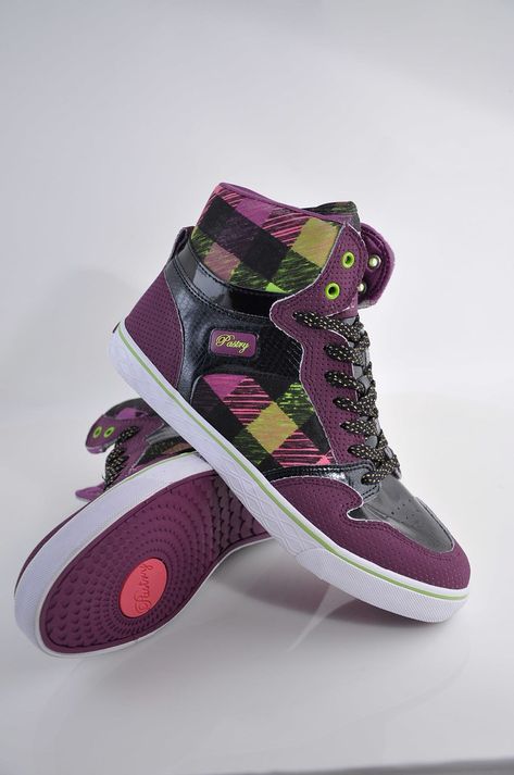 Black Current Pastry Shoes Pastry Shoes, Top Shoes, Plaid Pattern, Purple And Black, Old School, Pastry, Plaid, Yellow, Purple