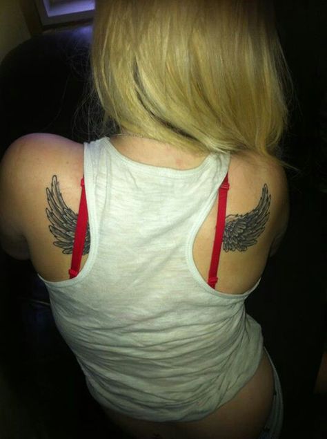 My angel wings tattoo. Back Tattoo Women Angel Wings, Back Tattoo Women Angel, Back Wing Tattoo, Females Tattoos, Wings Back Tattoo, Women Angel, Back Tats, G Tattoo, Tattoo Back