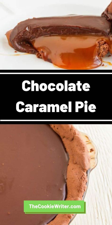 Chocolate Caramel Pie Chocolate Caramel Pie, Carmel Pie, Caramel Pie Recipe, Caramel Pie, Dark Chocolate Orange, Chocolate Pie Recipes, Orange Caramel, Cooking Chocolate, Chocolate Pie