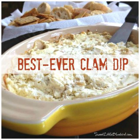 Sweet Little Bluebird....sharing a little happiness with great recipes and more! Clam Appetizer Recipes, Keto Clam Recipes, Recipes With Canned Clams, Clam Recipes Canned, Canned Clams Recipes, Hot Clam Dip Recipe, Best Clam Dip Recipe, Canned Clam Recipes, Clam Dip Recipe