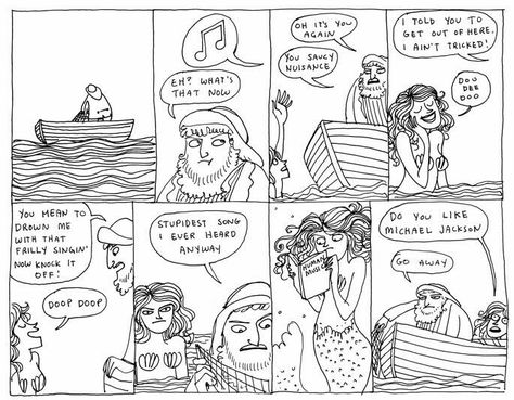 Singing siren comic. Hark! A Vagrant by Kate Beaton Kate Beaton, Funny Bunnies, You Funny, Teaching English, Tumblr Funny, Librarian, Bones Funny, Funny Things, Funny Comics