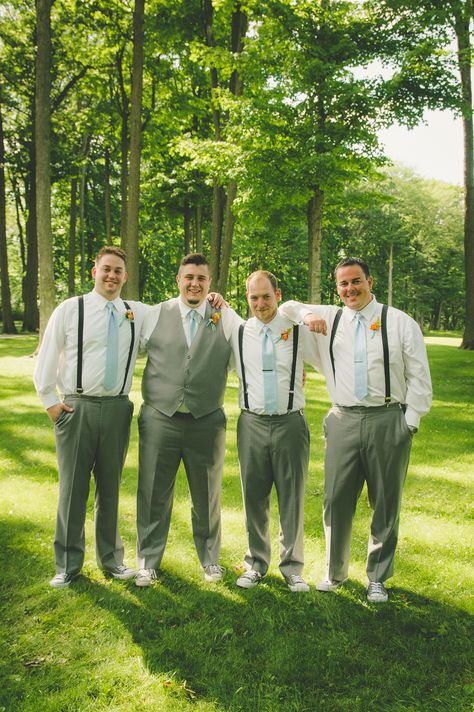 Groomsmen Suspenders, Groomsmen Grey, Grey Suits, Suits Black, Blue Suspenders, Light Blue Tie, Turquoise Men, Black Suspenders, Light Blue Wedding