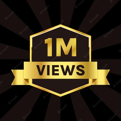 Premium Vector | 1 million views celebration background design, 1m plus views badge 1million Views Logo, 1m Views Logo, 1 Million Views Logo, Million Views Logo, Celebration Background Design, Creation Logo, 1 Million Views, यूट्यूब लोगो, Beach Background Images