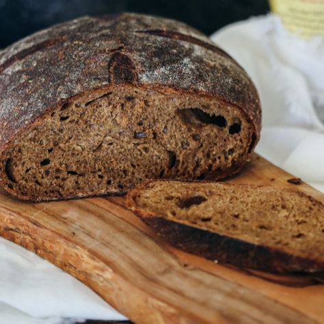 perfect every time. - Bread - Pumpernickel (No-Knead) Pumpernickel Bread Recipe Easy, Dark Bread Recipes, Pumpernickel Raisin Bread Recipe, German Pumpernickel Bread Recipe, Pumpernickel Bread Recipe, Artesian Bread, Pumpernickel Bread, Rye Bread Recipes, Artisan Breads