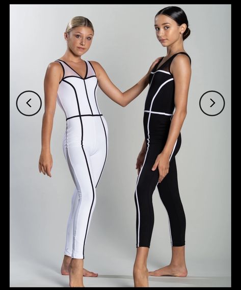 Black And White Dance, Unitard Costumes, Modern Dance Costume, Ballet Shirts, Dance Unitard, White Dance, Robot Costumes, Cool Dance, Ballet Costumes