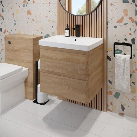 Oak vanity unit