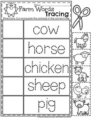 Farm Words Tracing Worksheet for Preschool. #preschool #farmtheme #springpreschool #preschoolworksheets #preschoolfun #springworksheets Preschool Farm Theme, Farm Activities Preschool, Preschool Farm, Farm Animals Preschool, Farm Lessons, Farm Animals Activities, Worksheet For Preschool, Farm Theme Preschool, Farm Animal Crafts