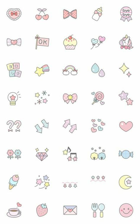 Doodles Kawaii, Line Emoji, Cute Small Drawings, Cute Easy Doodles, Doodle Art Journals, Small Drawings, Easy Doodle Art, Cute Doodles Drawings, Kawaii Doodles