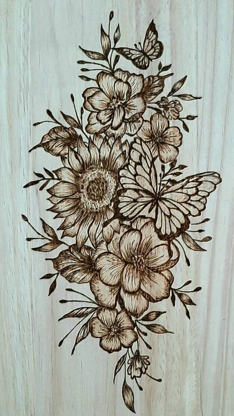 Pirogravura Ideas, Pyrography Flowers, Pirografo Ideas, Sunflower Wood Burning, Beginner Wood Burning Projects, Burning Flowers, Beginner Wood Burning, Wood Burning Patterns Stencil, Exploration Art