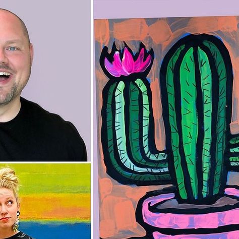 The Art of Education University on Instagram: "Join Joel Scholten (@scholtenart) and Sarah Krajewski (@artroomglitterfairy) to paint a colorful cacti project using tints and shades! Here are the materials you’ll need: 🌈Colored construction paper 🌈Tempera paint 🌈Paintbrush 🌈Water Join us on Monday, April 17th at 5 PM CT live on Instagram. We can’t wait to create with you! #AOEUlive #artteacher" Tint Tone Shade Art Projects, Tint And Shade Art Lesson, 3rd Grade Color Theory Art Projects, Value Cactus Art Lesson, Gouache Cactus Painting, Tints And Shades, Education University, Tempera Paint, Cactus Painting