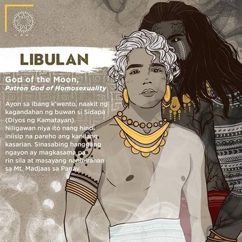 God Of Homosexuality, Philippines Mythology Goddesses, Moon Deity, God Of The Moon, Patron Deity, Philippine Mythology, Moon God, Filipino Tattoos, World Mythology