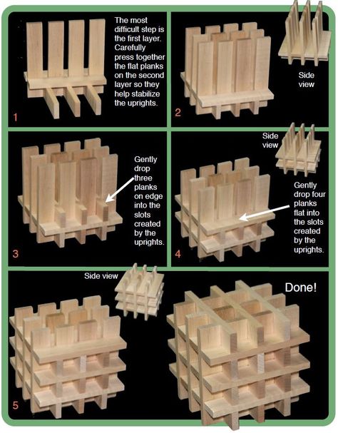 "Like Lego, it can take a little guidance to appreciate the possibilities of Keva. Sure, you can stack them into Jenga-like towers, but you can also do so, so much more. That’s what we’re going to do today: make something that you might not come up with on your own, namely this 'woven' box." Keva Planks, Cardboard Crafts Kids, Jenga Blocks, Block Area, Wooden Building Blocks, To Do Today, Lampe Decoration, Christmas Coasters, Stem Activities