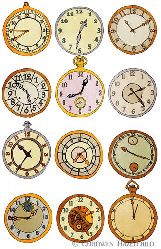 Cute Clock Drawing, Time Illustration Clock, Vintage Clock Drawing, Drawing Of Clock, Clock Design Drawing, Clock Illustration Art, Clock Illustration Design, Vintage Clock Illustration, Clocks Illustration