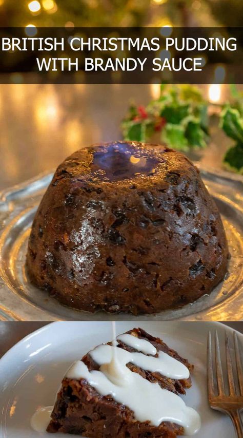 Figgy Pudding Sauce, Brandy Pudding Recipe, English Christmas Pudding Recipes, British Christmas Pudding, Christmas Plum Pudding, Brandy Sauce For Christmas Pudding, Steamed Christmas Pudding Recipes, Steamed Pudding Recipes British, Easy Christmas Pudding Recipes